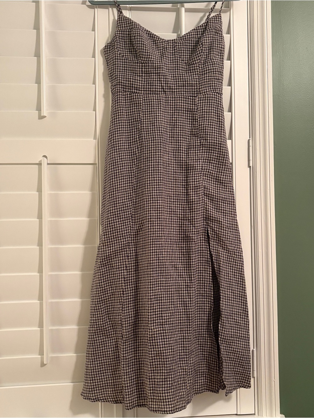 Nordstrom/ASTR the Label Navy Blue Linen Gingham Dress!
